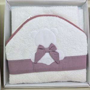 Accappatoio baby orsetto con fiocco