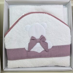 Accappatoio baby orsetto con fiocco